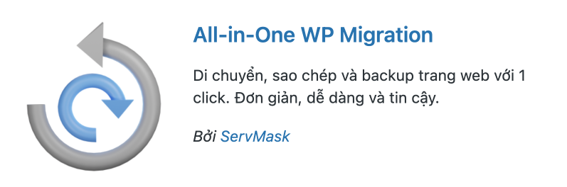 Backup Web Bằng Plugin All-In-One WP Migration