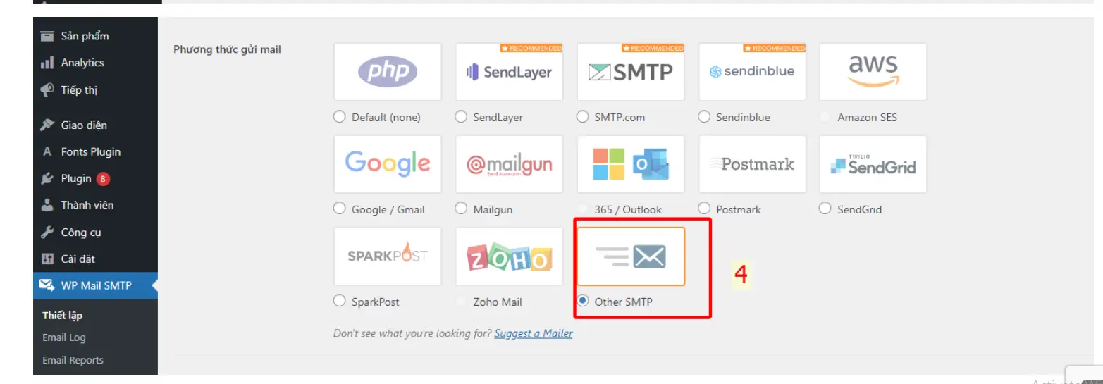 Thiết lập email SMTP trong WordPress